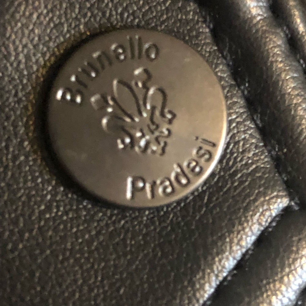Italian Leather blazer; Florence by - Brunello Pradeshi black soft lambskin. - Picture 6 of 10